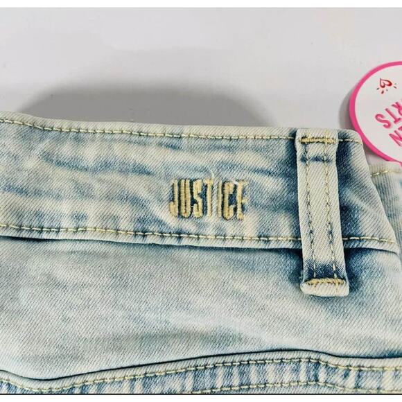 JUSTICE Girls High Waist Button Fly Denim Shorts Size 18 NEW! - Picture 5 of 5